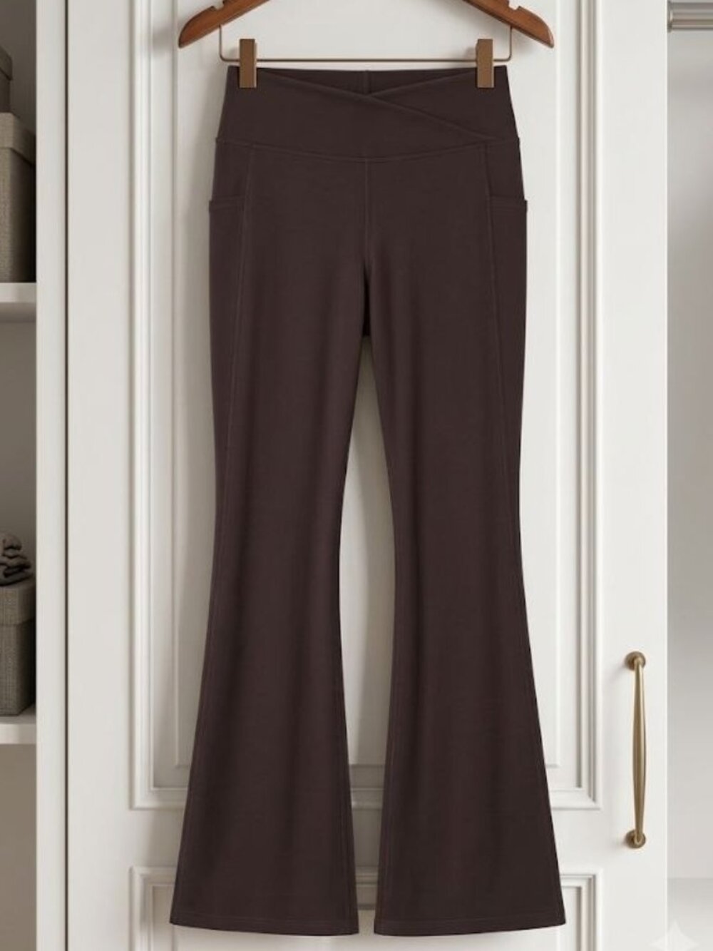Maurices Brown Crossover High-Rise Flare Yoga Leggings – XL